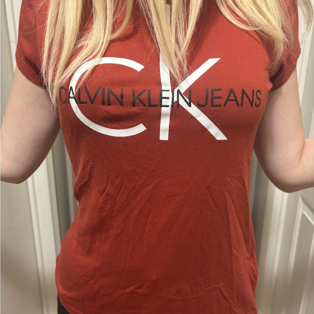 Rust Color Calvin Klein Jeans Tee Shirt